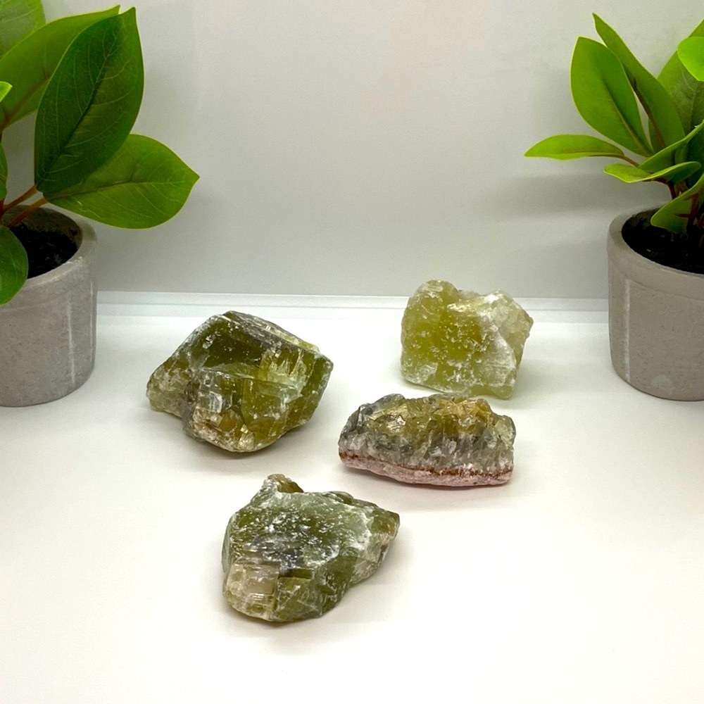 Raw green calcite chunks